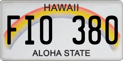 HI license plate FIO380