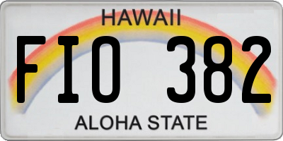 HI license plate FIO382