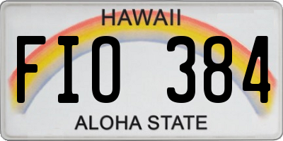 HI license plate FIO384