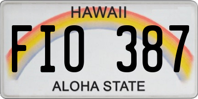 HI license plate FIO387