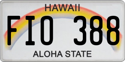 HI license plate FIO388