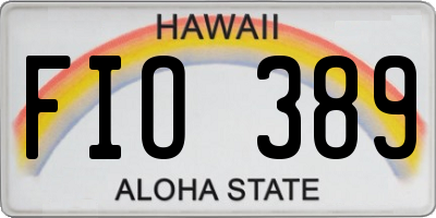 HI license plate FIO389