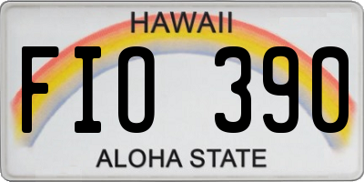 HI license plate FIO390