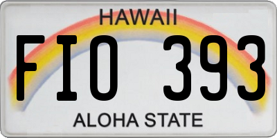 HI license plate FIO393