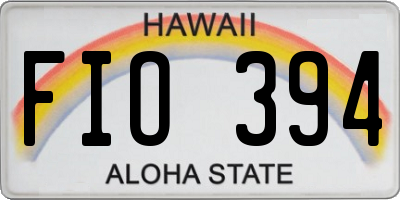 HI license plate FIO394
