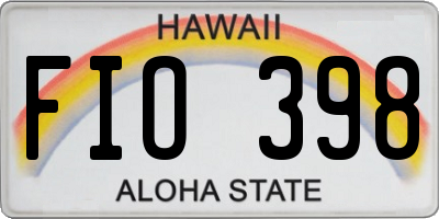HI license plate FIO398