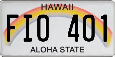 HI license plate FIO401