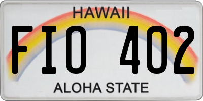 HI license plate FIO402
