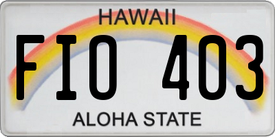 HI license plate FIO403