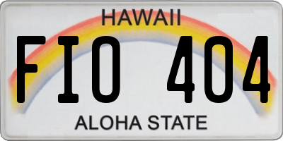 HI license plate FIO404
