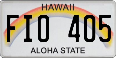 HI license plate FIO405