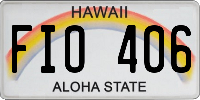 HI license plate FIO406
