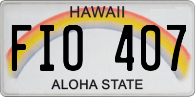 HI license plate FIO407