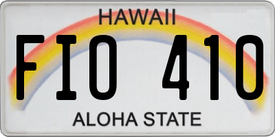 HI license plate FIO410