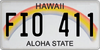HI license plate FIO411