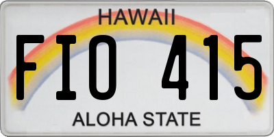 HI license plate FIO415