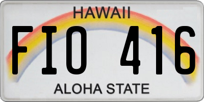 HI license plate FIO416