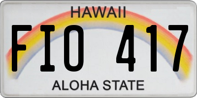 HI license plate FIO417