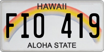 HI license plate FIO419