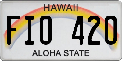 HI license plate FIO420