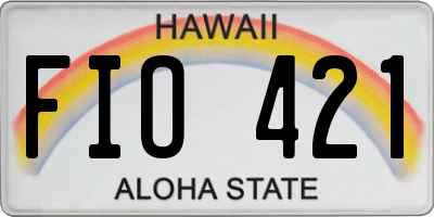 HI license plate FIO421