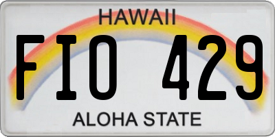 HI license plate FIO429