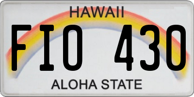 HI license plate FIO430