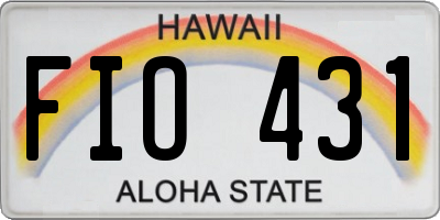 HI license plate FIO431