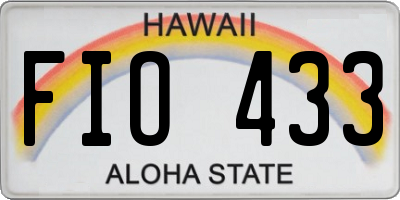 HI license plate FIO433