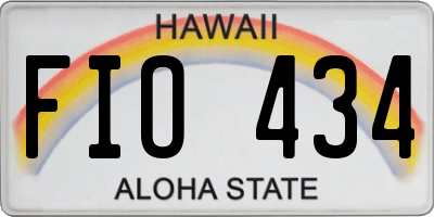 HI license plate FIO434