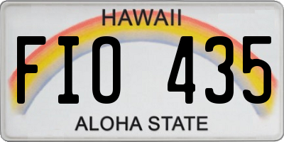 HI license plate FIO435