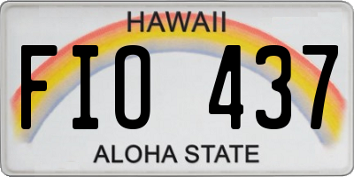 HI license plate FIO437