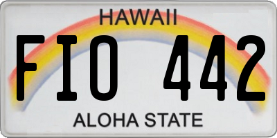 HI license plate FIO442