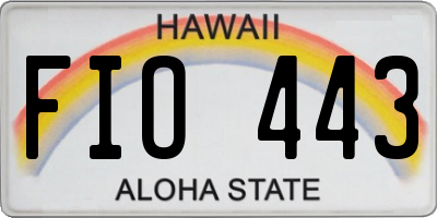 HI license plate FIO443