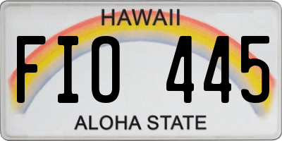 HI license plate FIO445