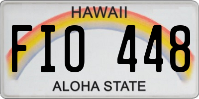 HI license plate FIO448