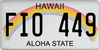 HI license plate FIO449