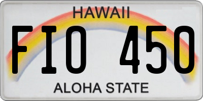 HI license plate FIO450