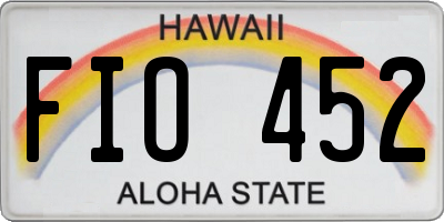 HI license plate FIO452