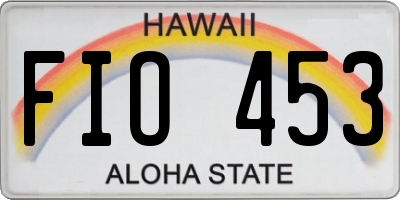 HI license plate FIO453