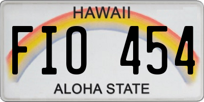 HI license plate FIO454