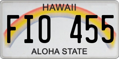 HI license plate FIO455