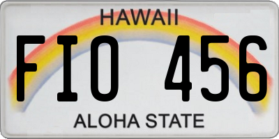 HI license plate FIO456
