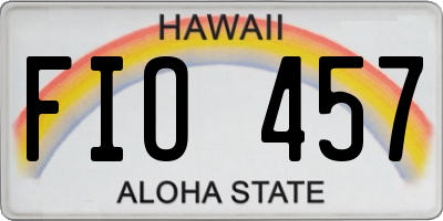 HI license plate FIO457