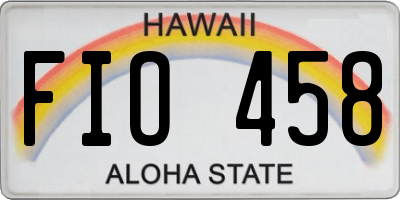 HI license plate FIO458