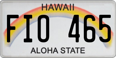 HI license plate FIO465