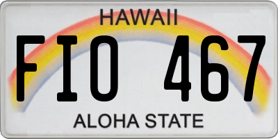 HI license plate FIO467