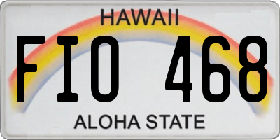 HI license plate FIO468