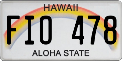 HI license plate FIO478