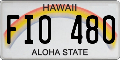 HI license plate FIO480